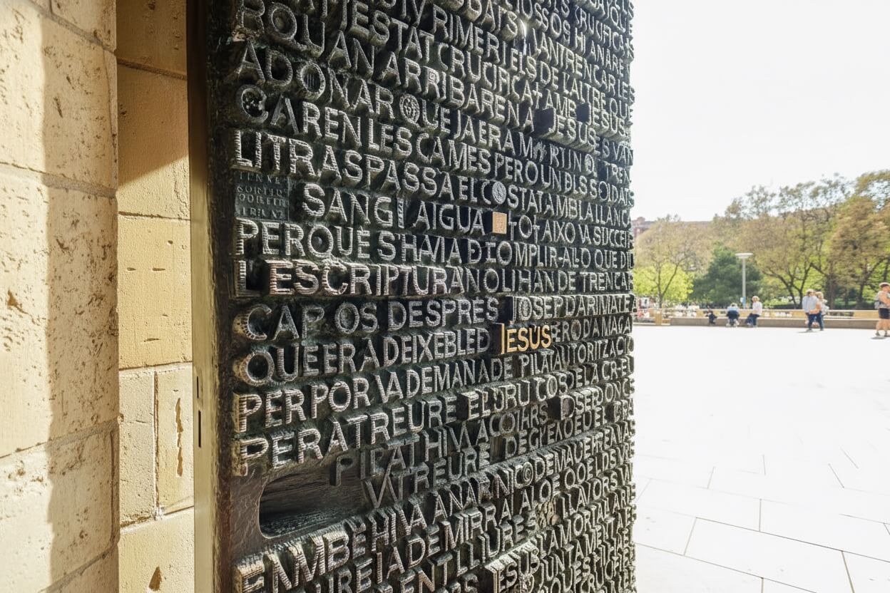 Brama fasady Pasji Sagrada Família